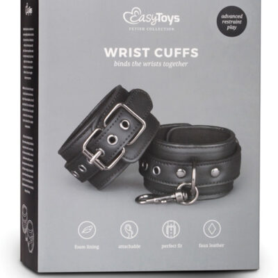 Easy Toys Faux Leather Handcuffs - Black
